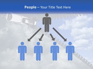 Horizontal Unzip Sky PowerPoint Template