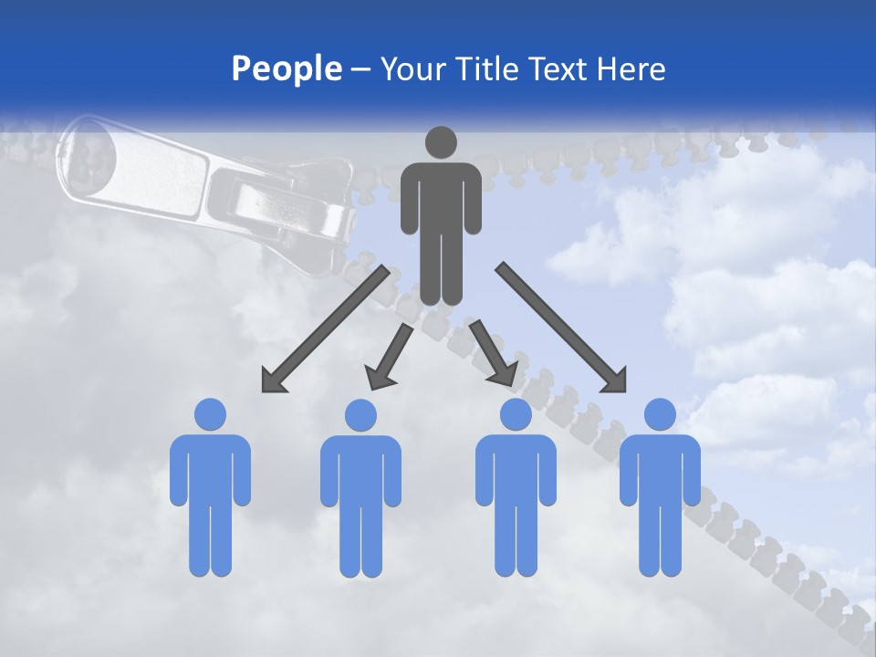 Horizontal Unzip Sky PowerPoint Template