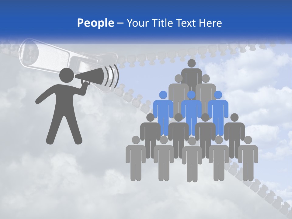 Horizontal Unzip Sky PowerPoint Template