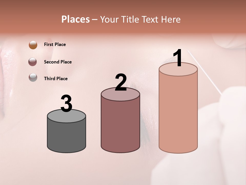 A Woman Getting A Permanent On Her Forehead PowerPoint Template