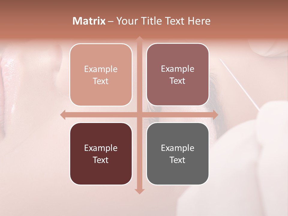 A Woman Getting A Permanent On Her Forehead PowerPoint Template