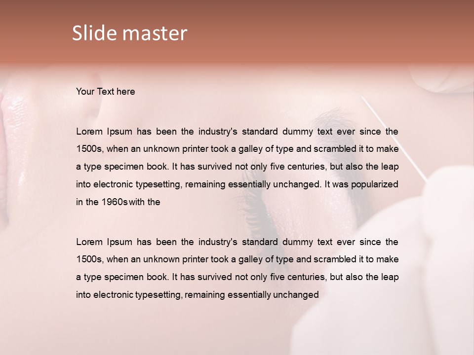 A Woman Getting A Permanent On Her Forehead PowerPoint Template