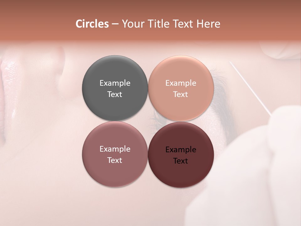 A Woman Getting A Permanent On Her Forehead PowerPoint Template