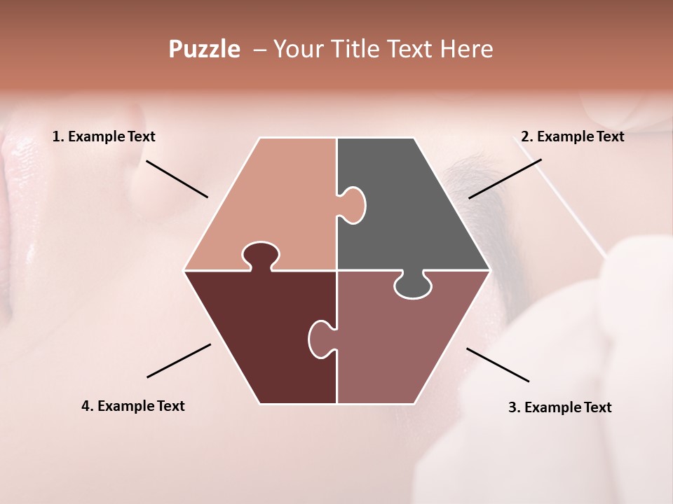 A Woman Getting A Permanent On Her Forehead PowerPoint Template