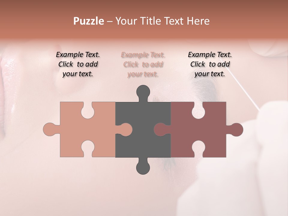 A Woman Getting A Permanent On Her Forehead PowerPoint Template