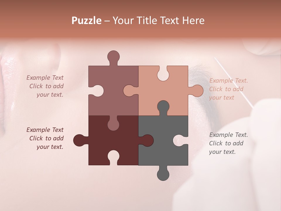 A Woman Getting A Permanent On Her Forehead PowerPoint Template