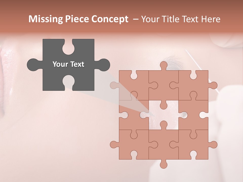 A Woman Getting A Permanent On Her Forehead PowerPoint Template