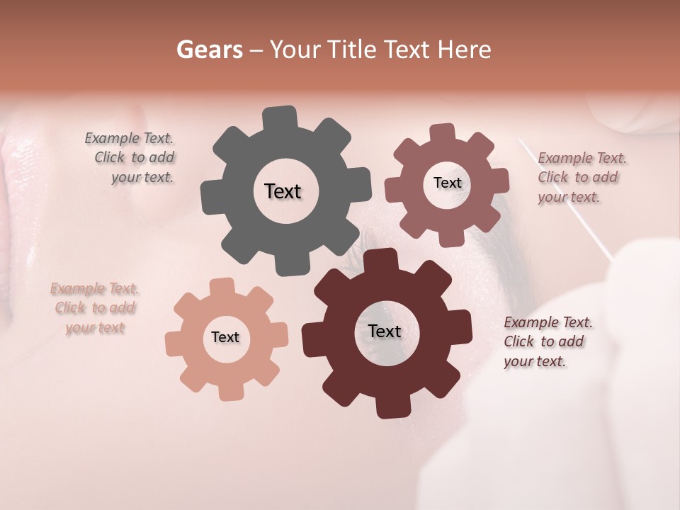 A Woman Getting A Permanent On Her Forehead PowerPoint Template