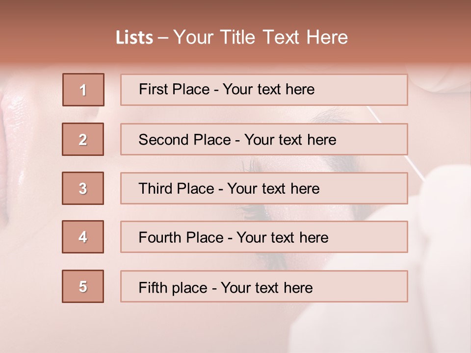 A Woman Getting A Permanent On Her Forehead PowerPoint Template