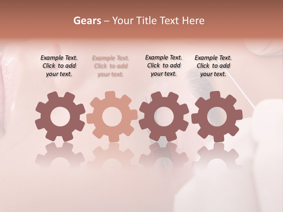 A Woman Getting A Permanent On Her Forehead PowerPoint Template