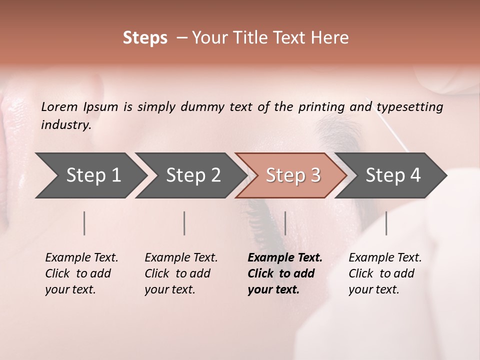 A Woman Getting A Permanent On Her Forehead PowerPoint Template