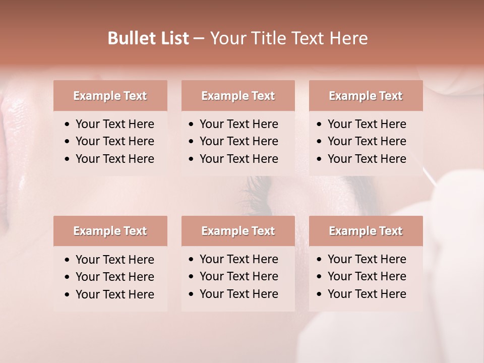 A Woman Getting A Permanent On Her Forehead PowerPoint Template