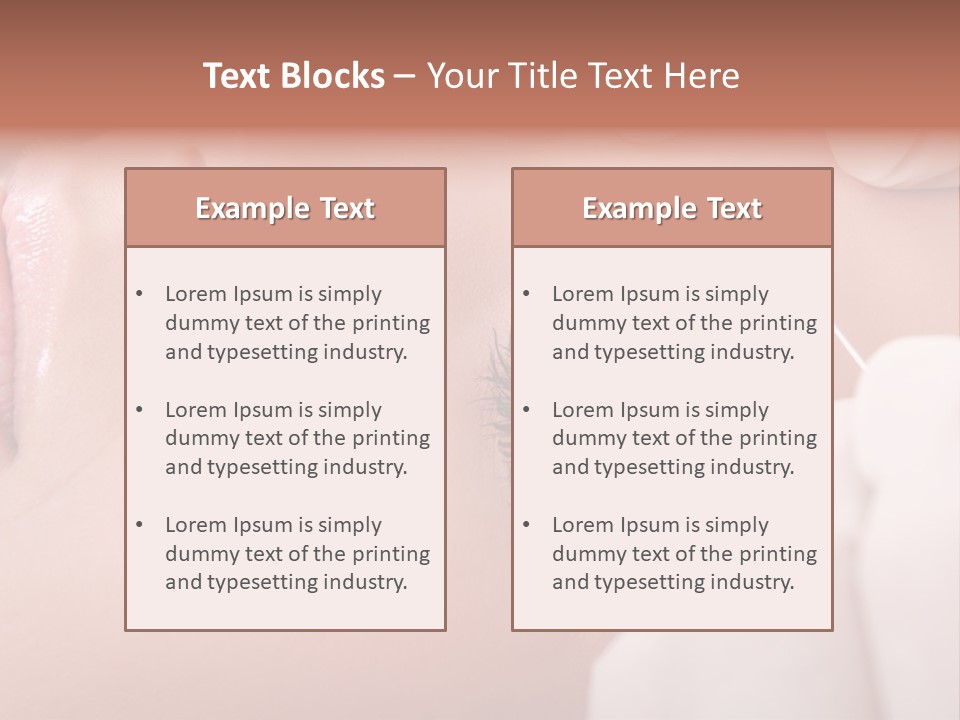 A Woman Getting A Permanent On Her Forehead PowerPoint Template
