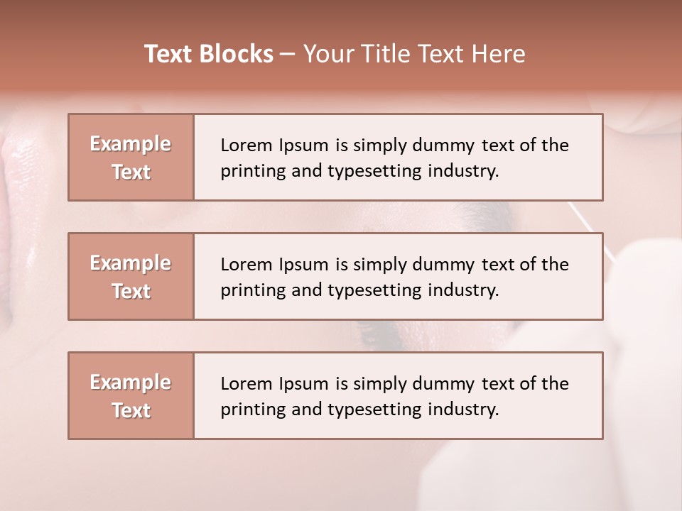 A Woman Getting A Permanent On Her Forehead PowerPoint Template