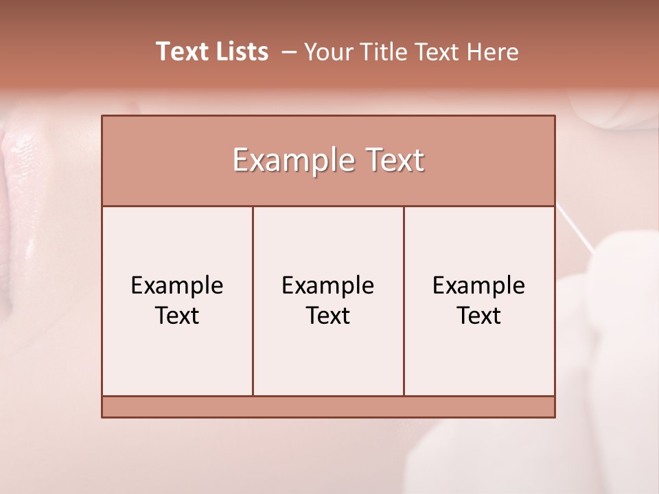 A Woman Getting A Permanent On Her Forehead PowerPoint Template