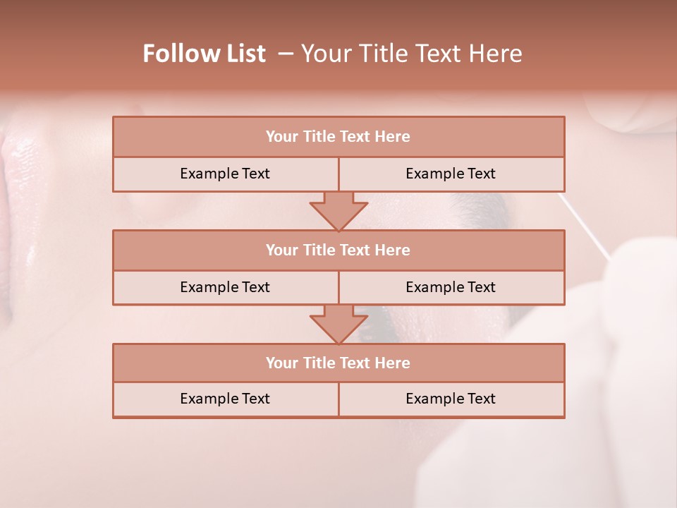 A Woman Getting A Permanent On Her Forehead PowerPoint Template