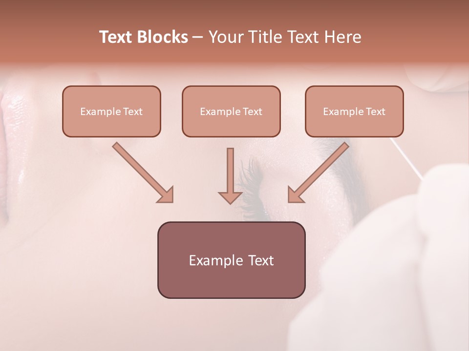 A Woman Getting A Permanent On Her Forehead PowerPoint Template