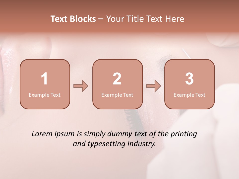 A Woman Getting A Permanent On Her Forehead PowerPoint Template