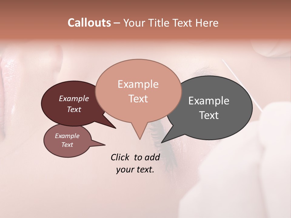 A Woman Getting A Permanent On Her Forehead PowerPoint Template
