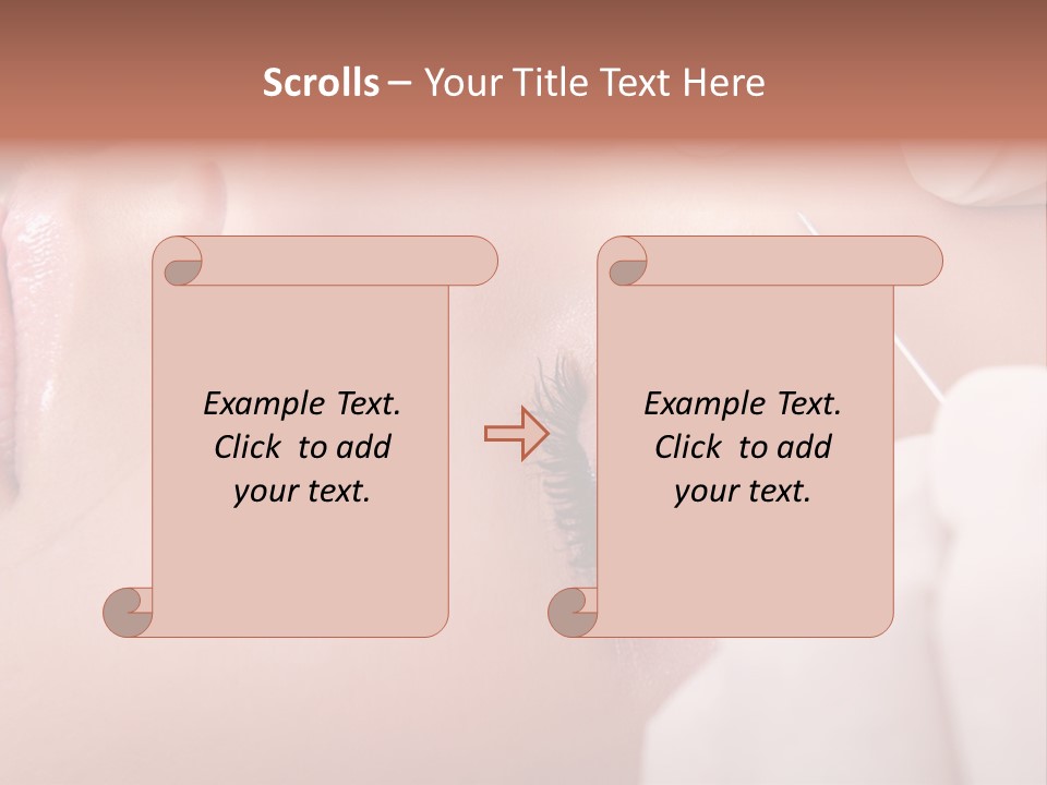 A Woman Getting A Permanent On Her Forehead PowerPoint Template