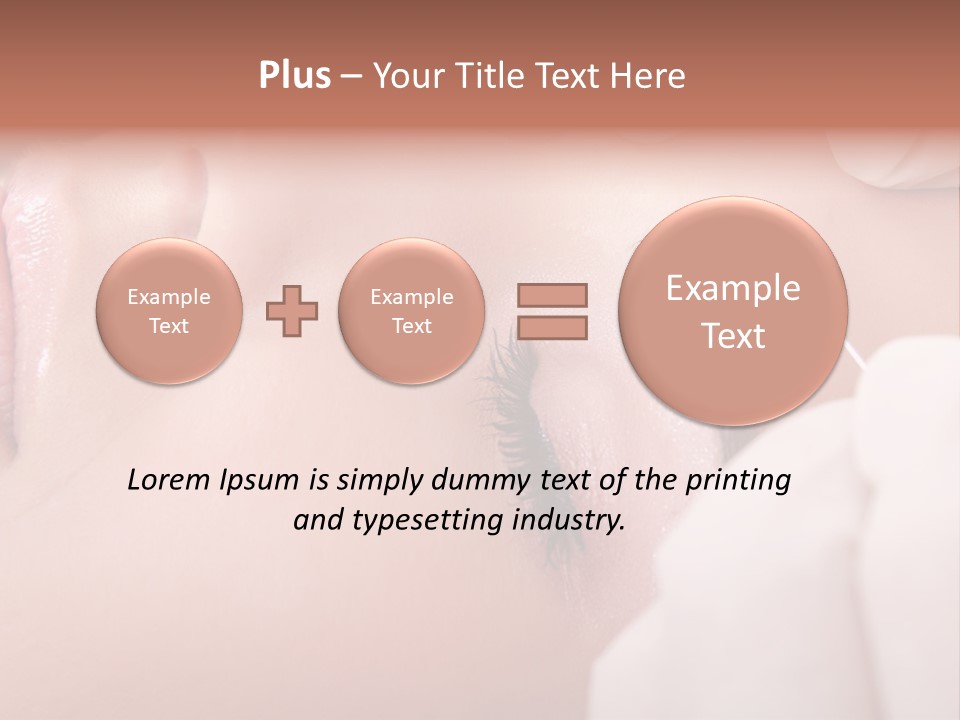 A Woman Getting A Permanent On Her Forehead PowerPoint Template