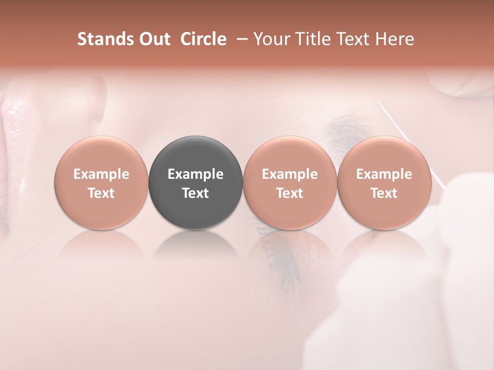 A Woman Getting A Permanent On Her Forehead PowerPoint Template