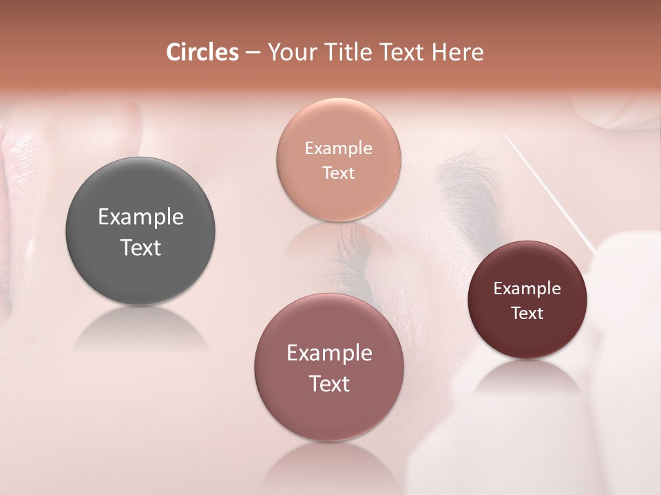 A Woman Getting A Permanent On Her Forehead PowerPoint Template