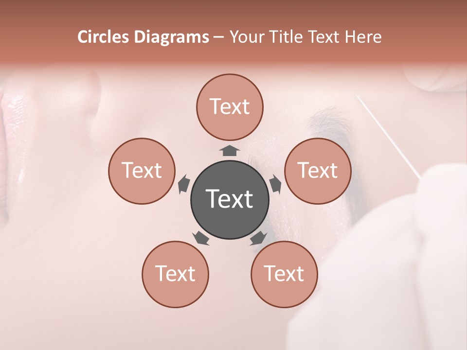 A Woman Getting A Permanent On Her Forehead PowerPoint Template