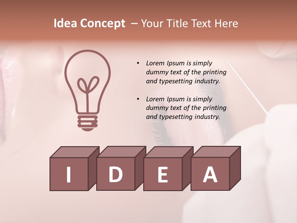A Woman Getting A Permanent On Her Forehead PowerPoint Template