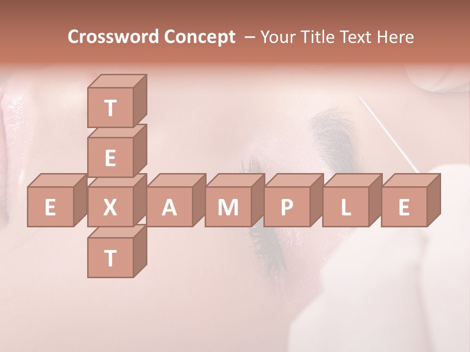 A Woman Getting A Permanent On Her Forehead PowerPoint Template