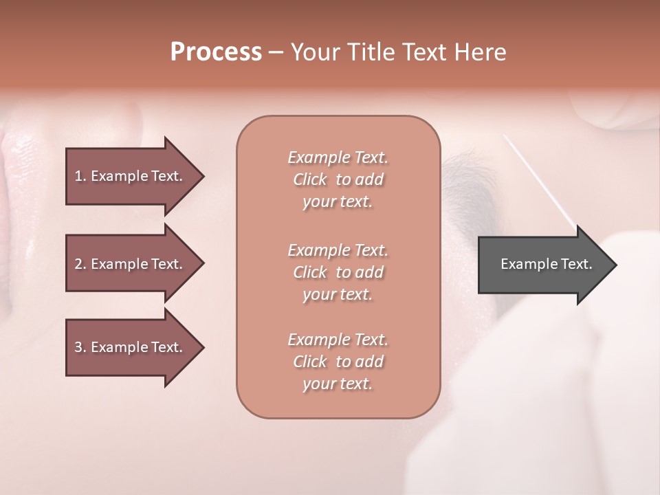 A Woman Getting A Permanent On Her Forehead PowerPoint Template