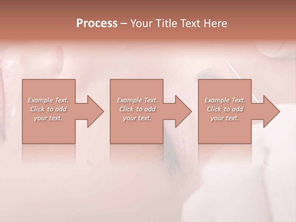 A Woman Getting A Permanent On Her Forehead PowerPoint Template