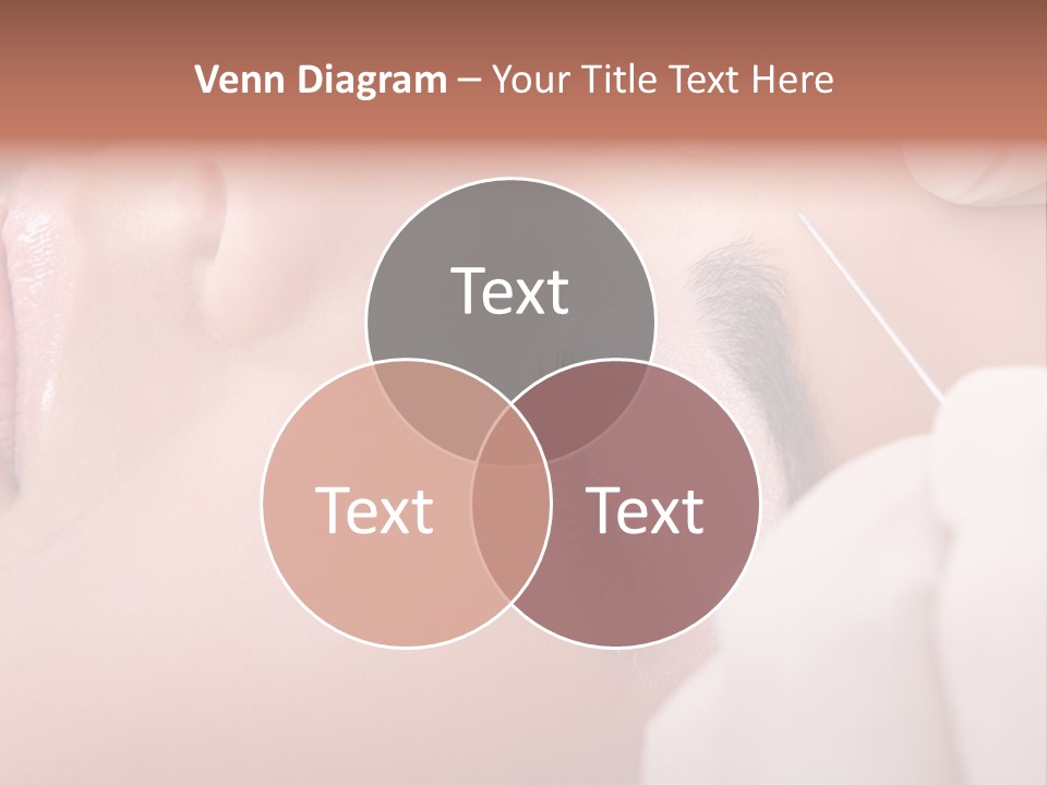 A Woman Getting A Permanent On Her Forehead PowerPoint Template