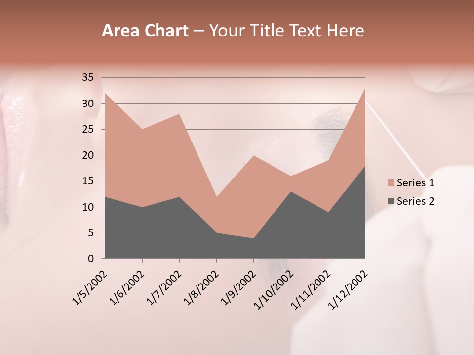 A Woman Getting A Permanent On Her Forehead PowerPoint Template