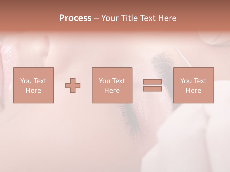 A Woman Getting A Permanent On Her Forehead PowerPoint Template