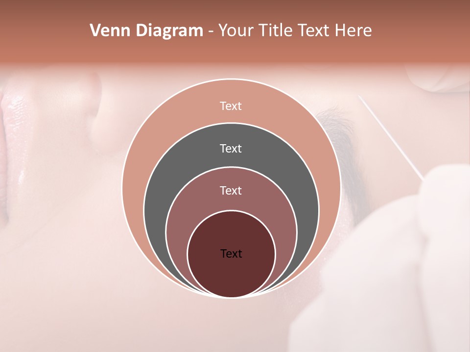 A Woman Getting A Permanent On Her Forehead PowerPoint Template
