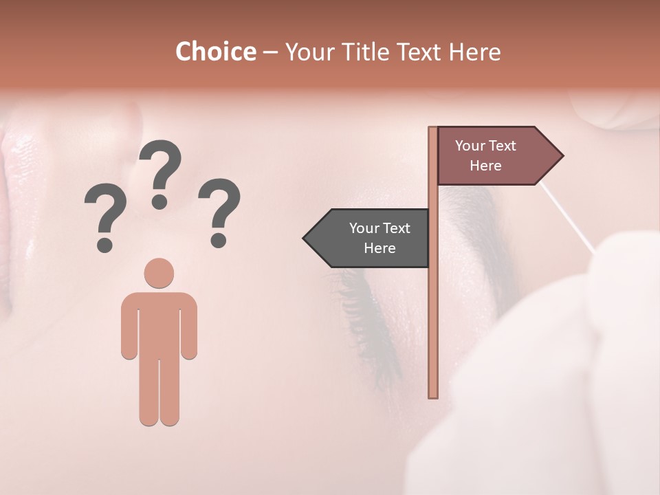 A Woman Getting A Permanent On Her Forehead PowerPoint Template