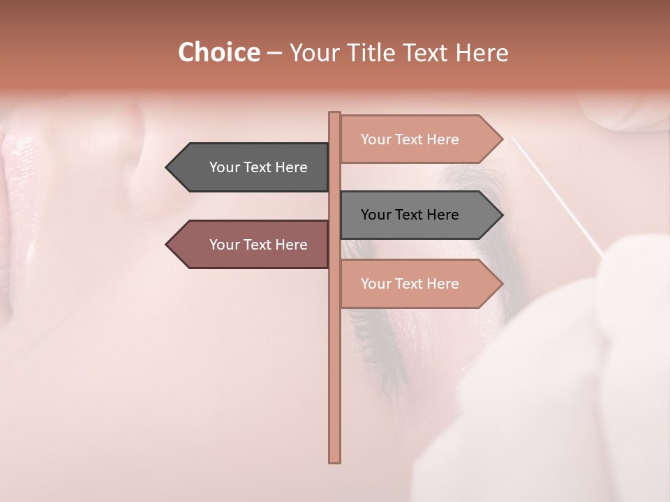 A Woman Getting A Permanent On Her Forehead PowerPoint Template
