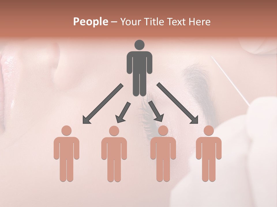 A Woman Getting A Permanent On Her Forehead PowerPoint Template