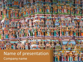 Old Deity Sculpture PowerPoint Template