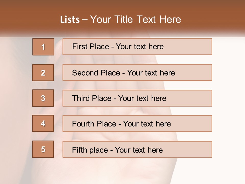 White Hand Young PowerPoint Template