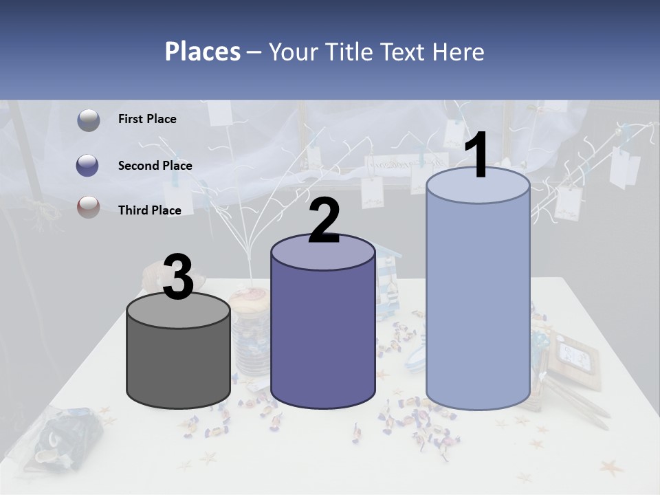 A Table Topped With Lots Of Items On Top Of A White Table PowerPoint Template
