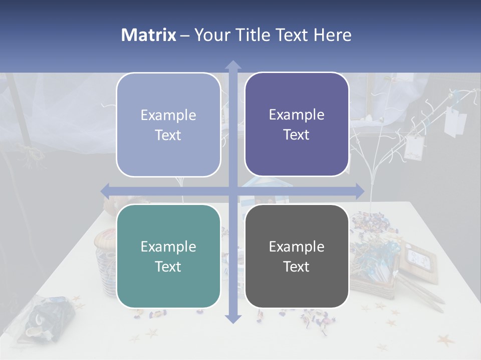A Table Topped With Lots Of Items On Top Of A White Table PowerPoint Template