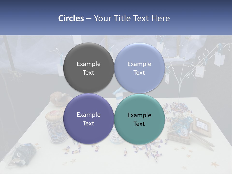 A Table Topped With Lots Of Items On Top Of A White Table PowerPoint Template