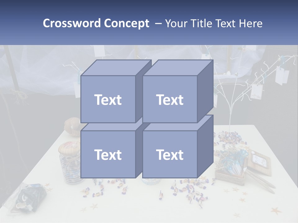 A Table Topped With Lots Of Items On Top Of A White Table PowerPoint Template