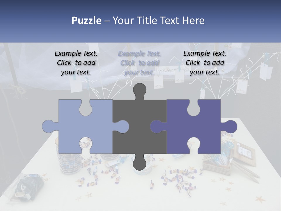 A Table Topped With Lots Of Items On Top Of A White Table PowerPoint Template