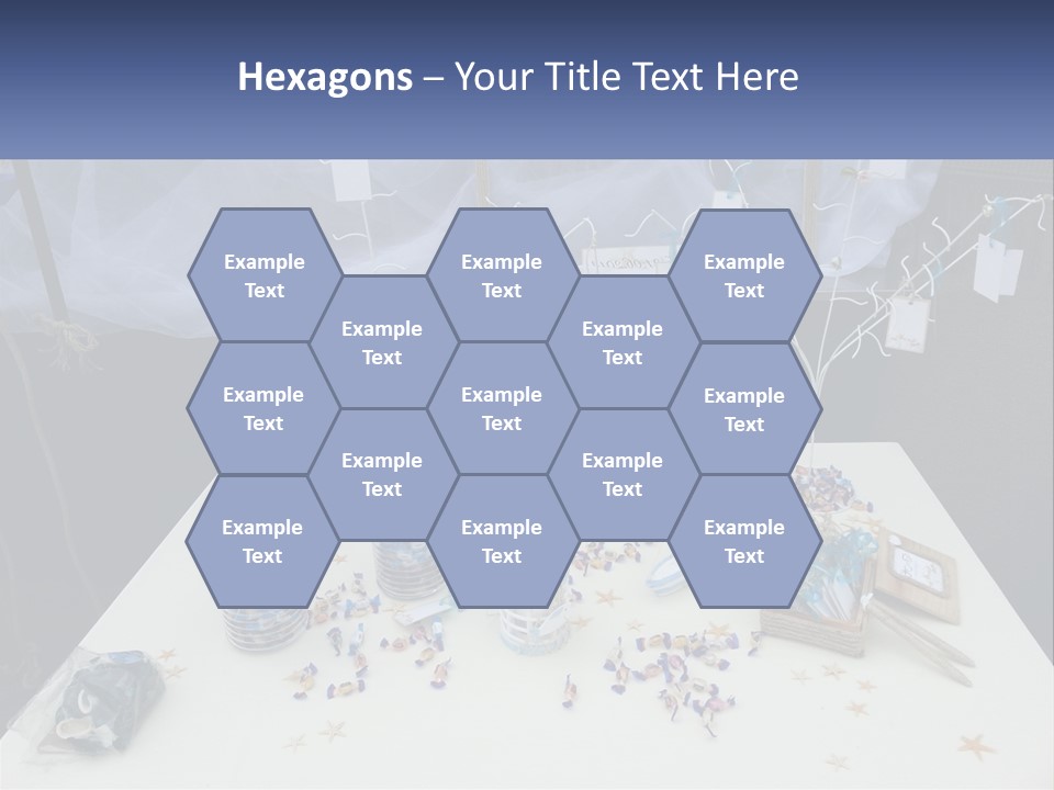 A Table Topped With Lots Of Items On Top Of A White Table PowerPoint Template