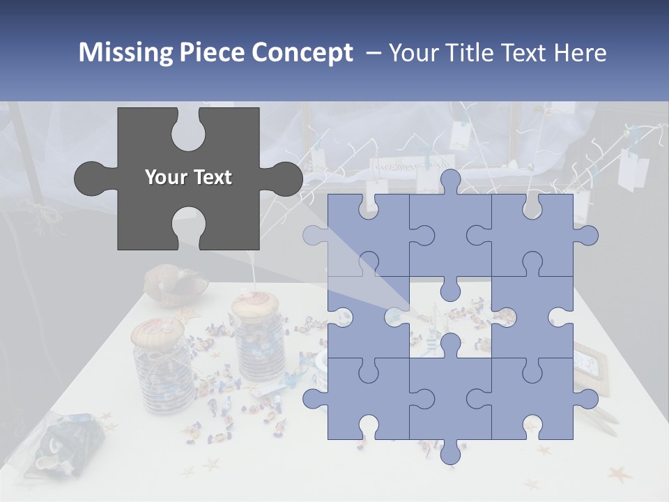 A Table Topped With Lots Of Items On Top Of A White Table PowerPoint Template