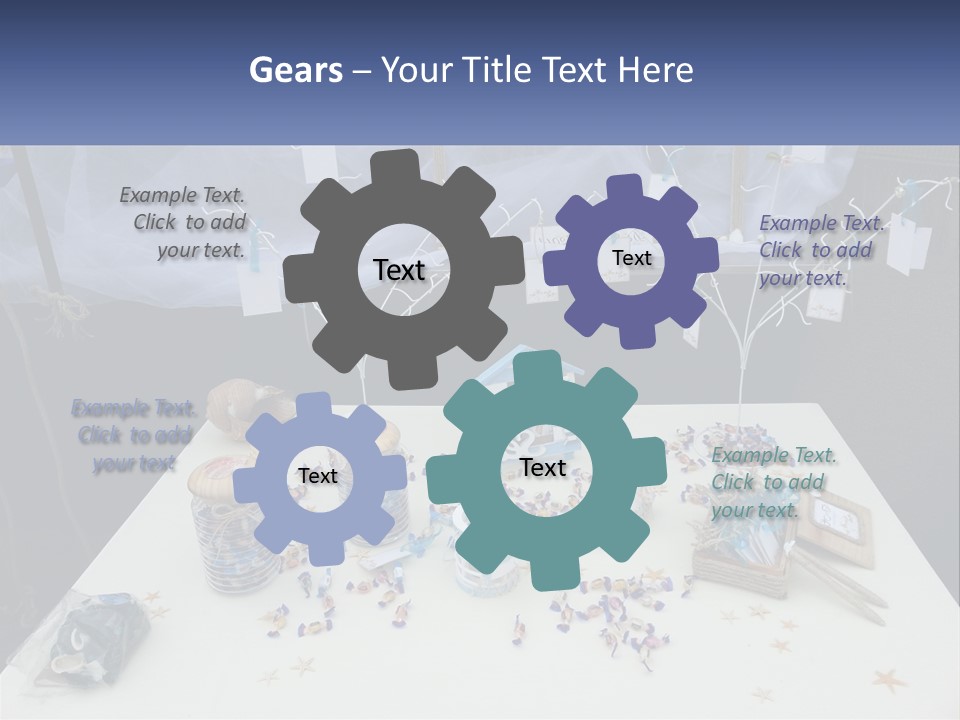 A Table Topped With Lots Of Items On Top Of A White Table PowerPoint Template