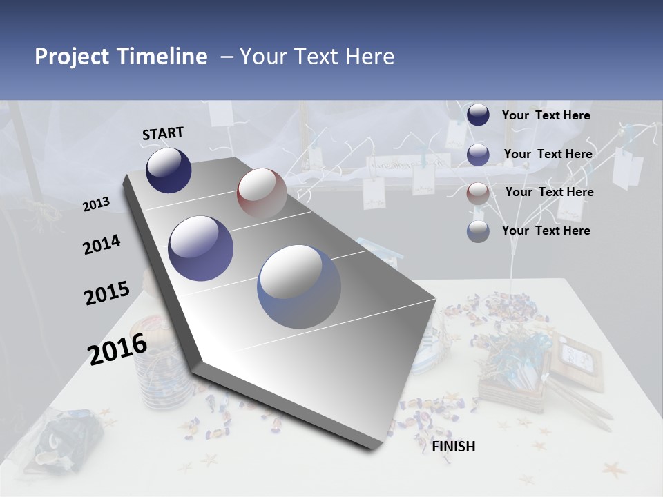 A Table Topped With Lots Of Items On Top Of A White Table PowerPoint Template